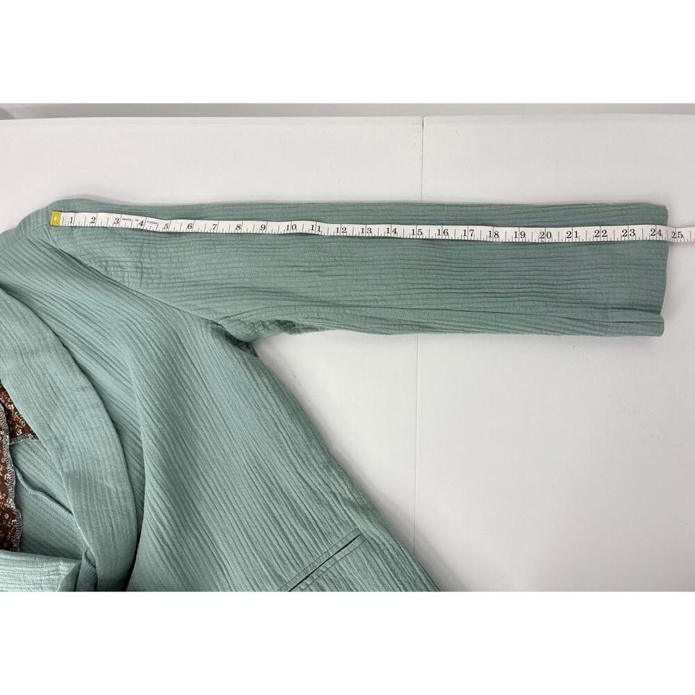 Ott Light Mint Green Ribbed Double Button Blazer … - image 7